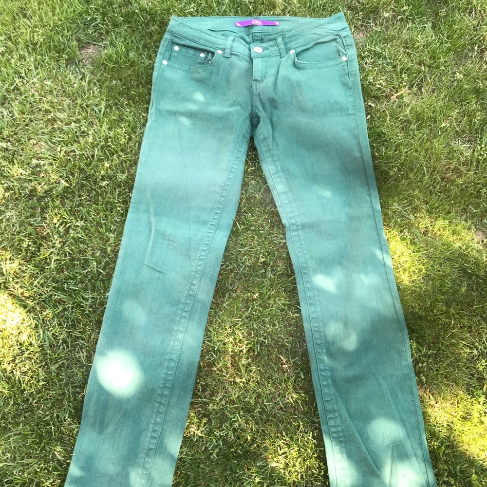Green Wide Leg Jeans